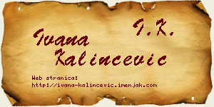 Ivana Kalinčević vizit kartica